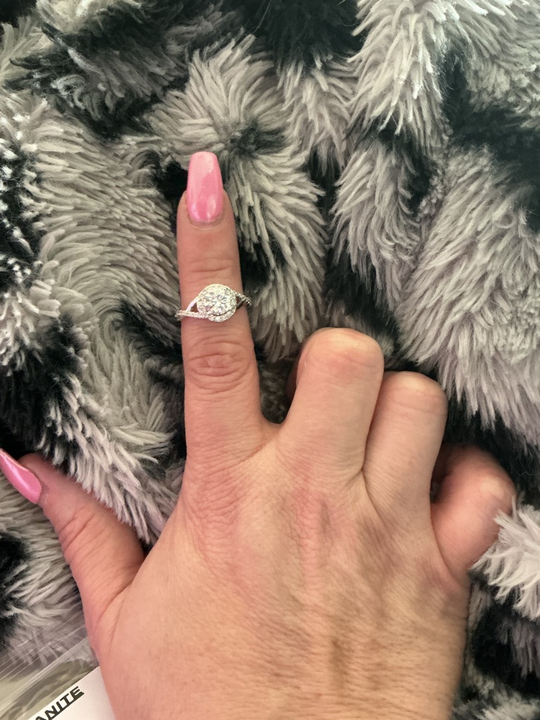 Sterling Silver Moissanite 1ct Sz 7